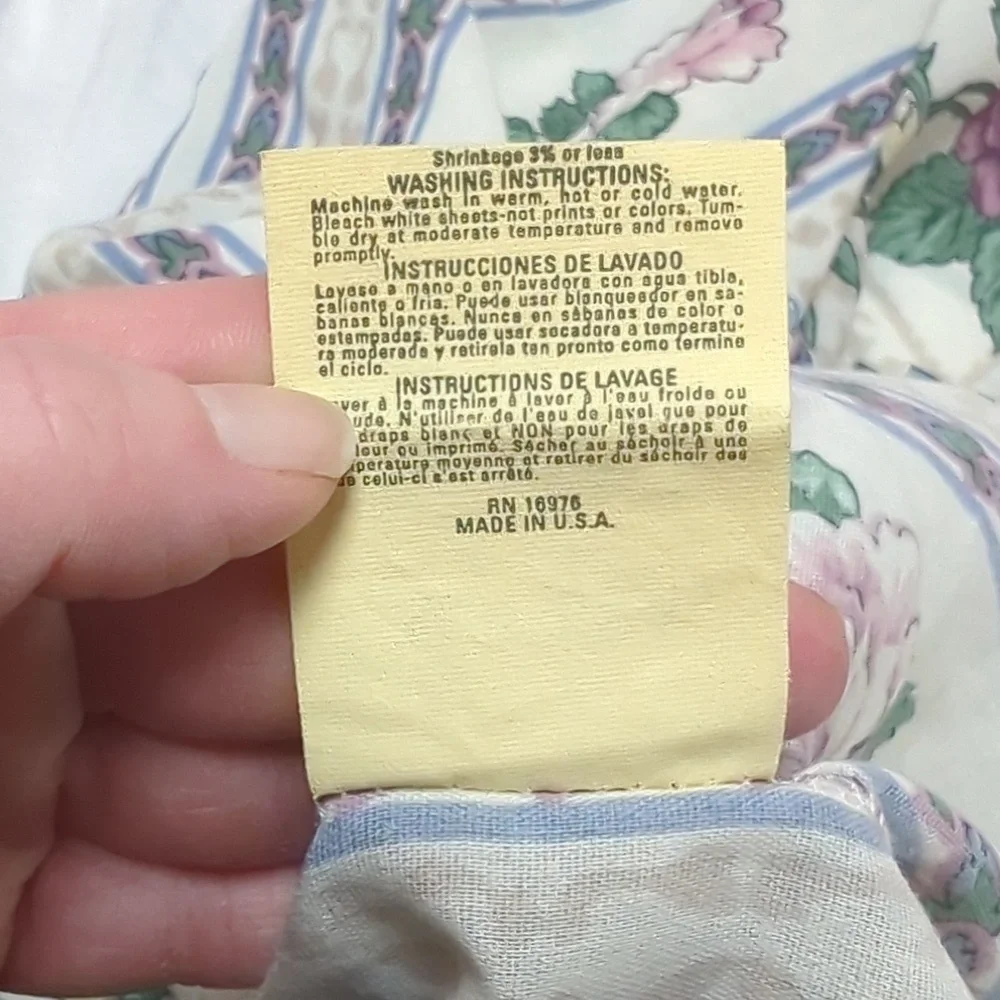 Vtg Cottagecore Floral Peony No Iron Pillowcases Set of 2 Standard Size USA Made